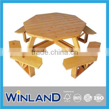 Kids Wooden Classic Design Picnic Table Natural Color