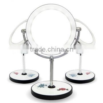 2015 New style silver table mirror with LED lights