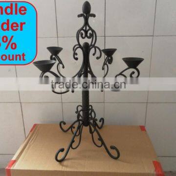 Painted Scroll Design Metal Candle Holder photo-6