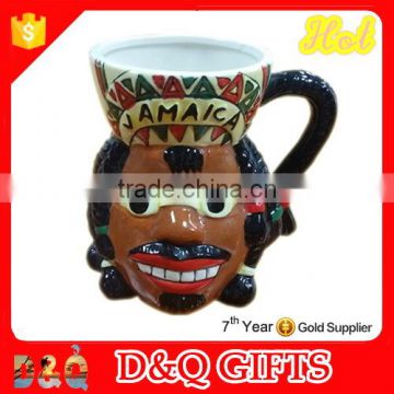 Personalized ceramic rasta head mug