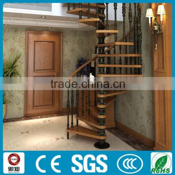 Luxury Residential Oak Wood Spiral Staircase Prices Factory