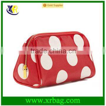 China supplier coated canvas waterproof dot zipper Cosmetic Pouch