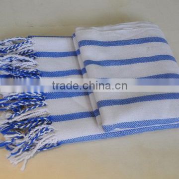 Strap Design 100% Cotton Custom Made Beach Towel Pareo Kikoy