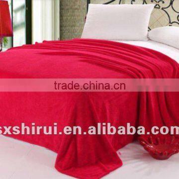 colorful 100% polyester plain coral fleece thow blanket