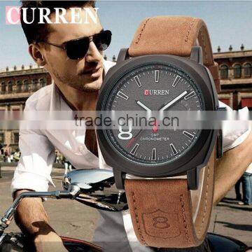 Curren fashion quartz-watches leather sports military watches for men