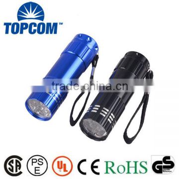 Colorful Custom Name Brand 9 LED Flashlight for Promotion