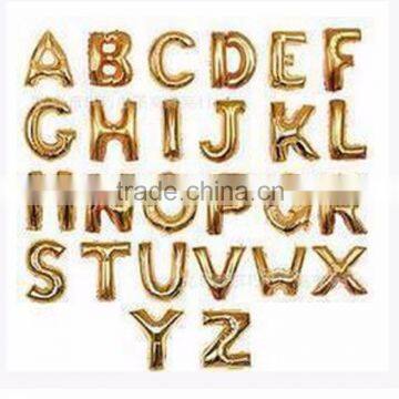 16 inch golden foil helium Letter Balloons                        
                                                Quality Choice