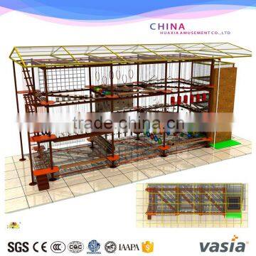 Shopping mall rope course adventure equipment for kids zone rock climbing walls