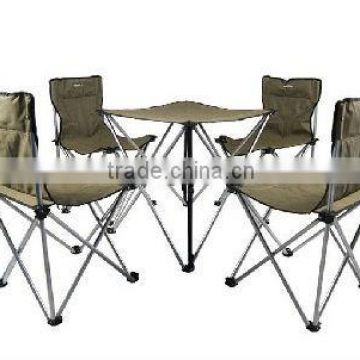 Folding trestle table chair set