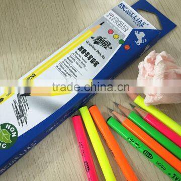 7" Standard Size Round Shape Soft Wood Neon Color Body Pencil With Dipped Top photo-2