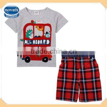 Summer best children casual types of cothes cotton baby outfits for boys(CD4745)