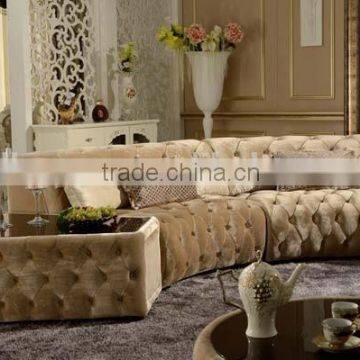Home Design Funiture Classic Semi-round Fabric Chesterfield Sofa AL034