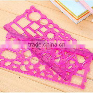 High Quality Soft 2 PCS In One Set Plastic Ruler Drawing Stencil photo-2