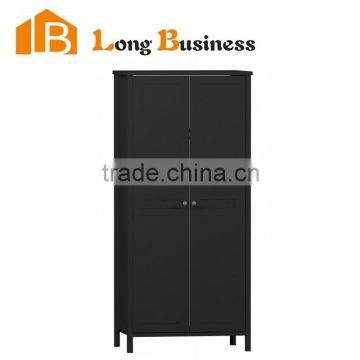 LB-DD3058 Black lacquer small wardrobe with 2 swing doors