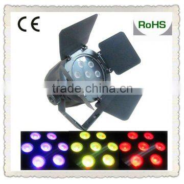 7*3W RGB tricolor professional dj par light with barn door