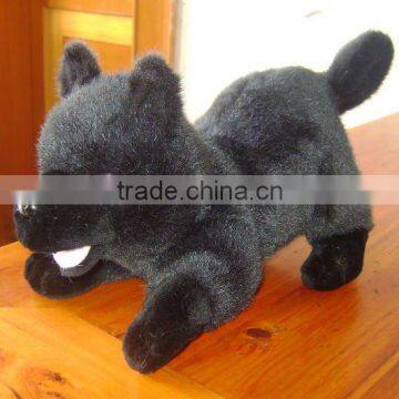 Wholesale Factory customized promotional giant cute vivid Stuffed Reversible Plush Black Wolf Animal Toy