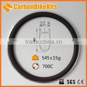 CarbonbikeKits CA50-23 50mm Clincher Carbon Fiber Bike Rim With Alloy Braking Surface