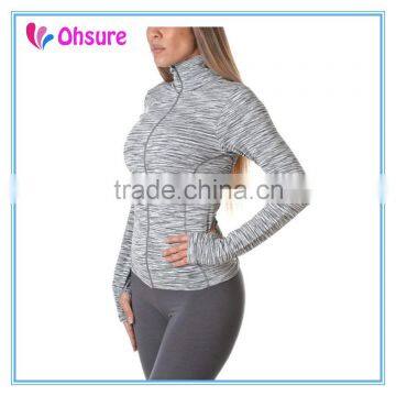 Slim Fit Running Jacket Yoga Coat Womens Polyester Gym Jacket photo-4