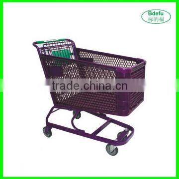 Plastic supermarket push cart