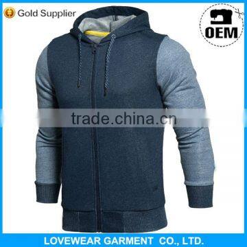 OEM Custom Design Print Emrbroidery French Terry Zipper Hoodie with Hood