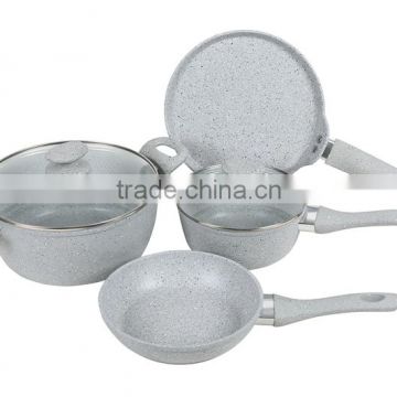 6pcs aluminum forged coating cookware sets