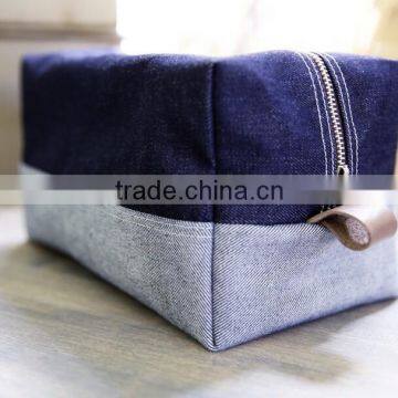 Personalized Women's Waxed Canvas Toiletry Bag /waxed Canvas Cosmetic Bag /selvage Denim Bags and Pouches Quality Choice