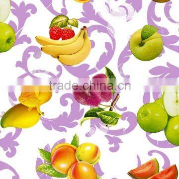 various fruit design printed pvc sheet opaque tablecloth durable