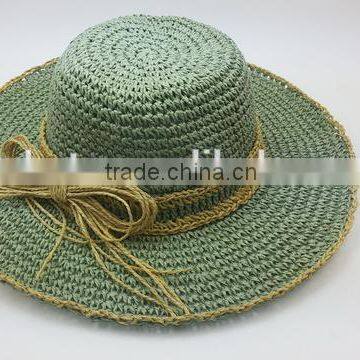 China gold supplier Nice looking beach straw crochet hat