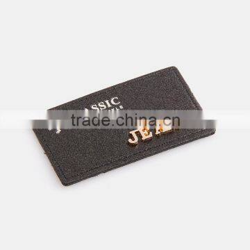 Jeans PU Leather Patch Metal Logo Plate Hat Beanies Patch photo-3