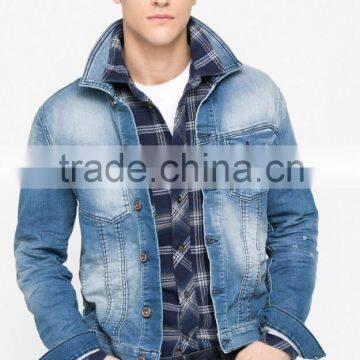 Men's latest Casual Fashion Denim Jeans shirts thin jacket