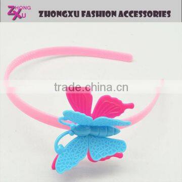 new cheap promotion plastic kids butterfly hair band for children