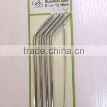 set packing stainless steel straw with cleaning brush