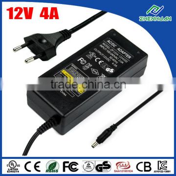 Desktop 12 volt 4 amp power supply 12V 4A AC adapter for mini refrigerator