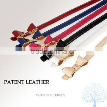 Fashion bowknot ladies belts in different color,china supplier in good quality