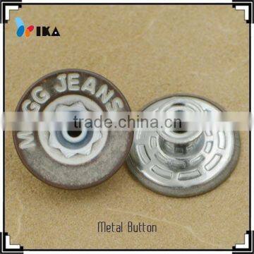 custom logo imitation bronze color jeans button