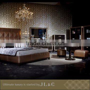 Solid Wood Cocktail Cabinet-JH10-09 Leather Covered Display Cabinet- JL&C Luxury Home Furniture photo-2