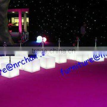 shanghai wedding/party acrylic LED rechargeable sitting cube for sale