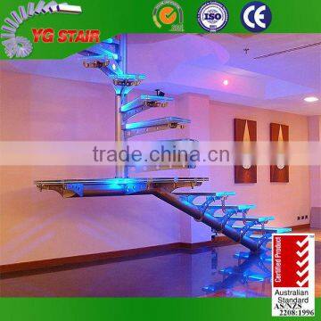 Helical Led Lighting Glass stairs