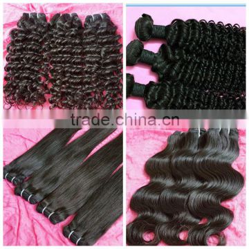 100% human weaving virgin peruvian hair grade 5a quality for lady