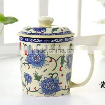 Tea cup with filter and tea cover