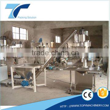 Semi-automatic auger filler combined with screw conveyor