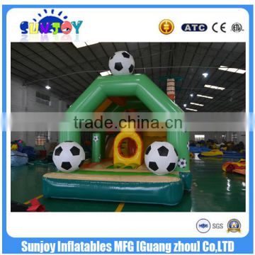 2016 Sunjoy new design giant green football Inflatable combo castle for sale outdoor