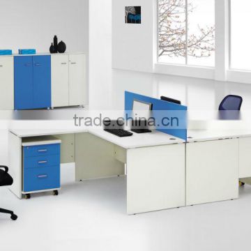 Small office room furniture design l-shaped table top low partition