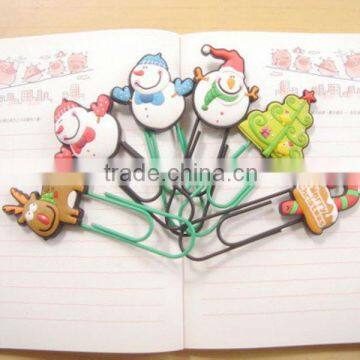 OEM soft pvc 3d paper clip bookmarks / soft pvc bookmarks