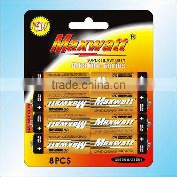 LR6 SIZE AA UM-3 ALKALINE DRY CELL BATTERY 8PCS/CARD