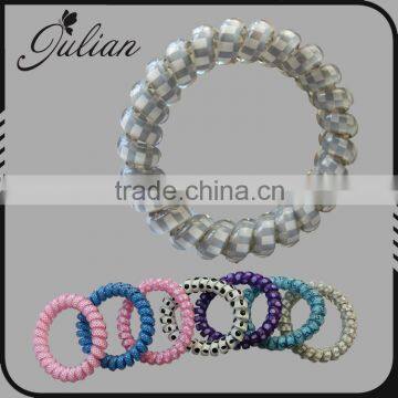 Elastic Circle Hair Tie Ponytail Holder Band Multi color Telephone Wire Cord Elastic Head Tie Hair Band color random FHHTA0022-2