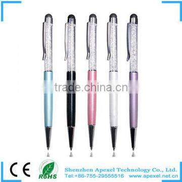 2 in 1 touch screen rhinestone bling stylus pen for iphone/ipad/samsung