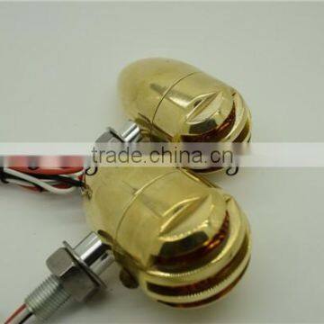 Motorcycle Cafe Racer Brass Grille Turn Light for Harley Davison photo-2