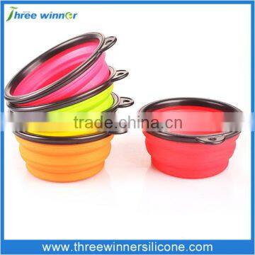 New design wholesale collapsible silicone pet bowl