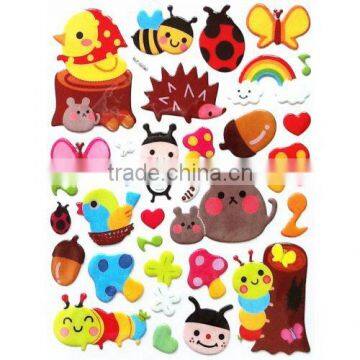 adhesive puffy sticker,3d cartoon eva foam sticker